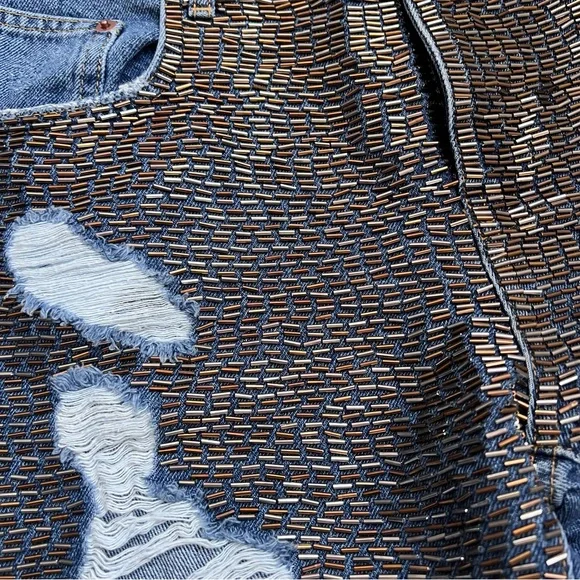 One Teaspoon Gold Mine Frankies Long Length Denim Shorts